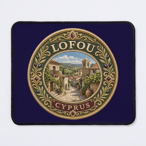 Item preview, Lofou, Cyprus – Stone village, bell tower & hilly landscape designed and sold by Girih.