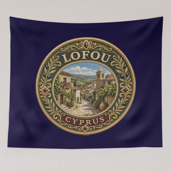 Item preview, Lofou, Cyprus – Stone village, bell tower & hilly landscape designed and sold by Girih.