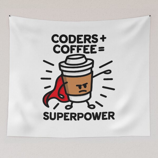 Item preview, Coders + coffee = superpower cardboard cup / mug designed and sold by LaundryFactory.