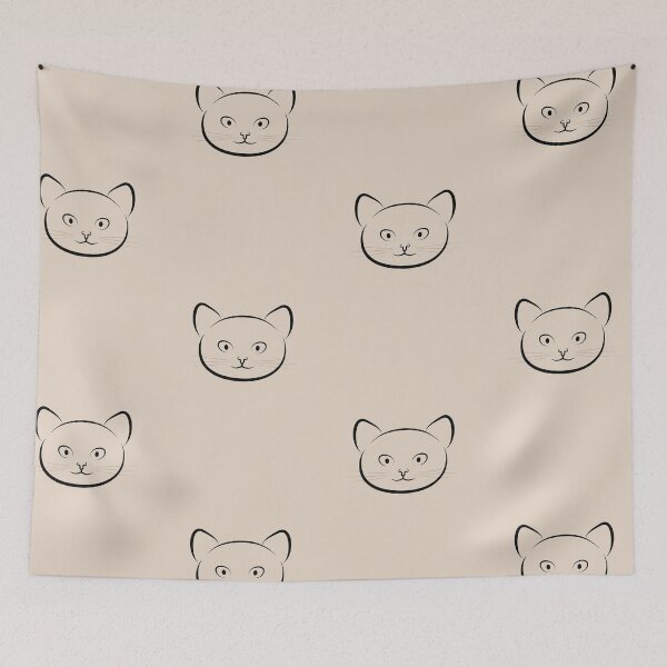 Item preview, Line Art Cat Illustration Pattern designed and sold by OG-Graphics.