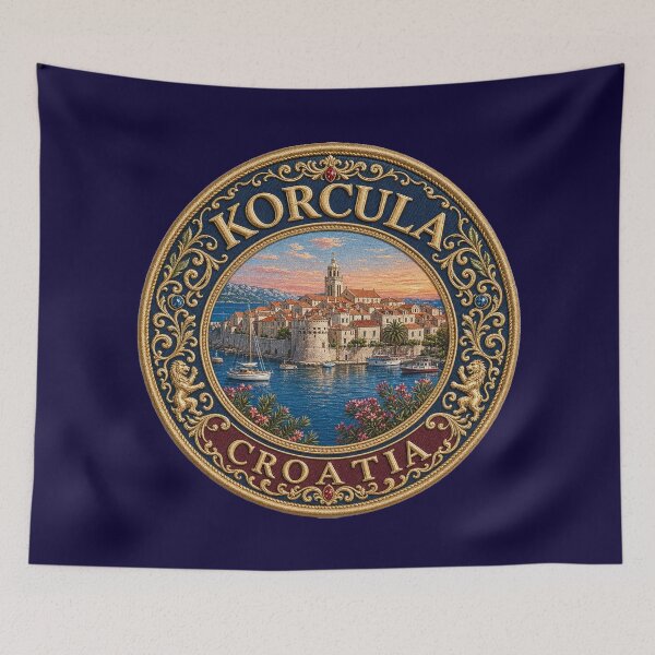 Item preview, Korčula, Croatia – Old Town, Church Tower & Adriatic Port designed and sold by Girih.