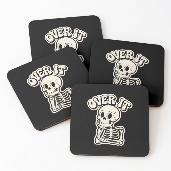 Item preview, Over It Skeleton Sticker | Cute Funny Gothic Skeleton Design designed and sold by Raw Tigers.