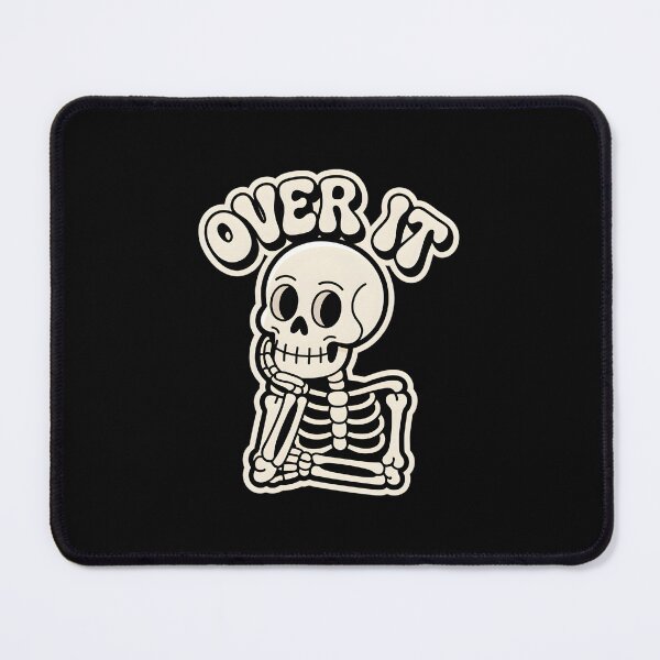 Item preview, Over It Skeleton Sticker | Cute Funny Gothic Skeleton Design designed and sold by Raw Tigers.