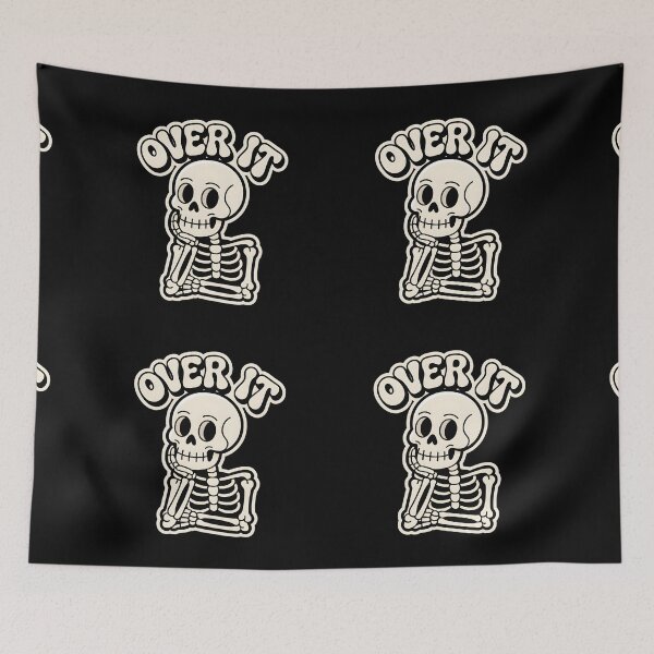 Item preview, Over It Skeleton Sticker | Cute Funny Gothic Skeleton Design designed and sold by Raw Tigers.