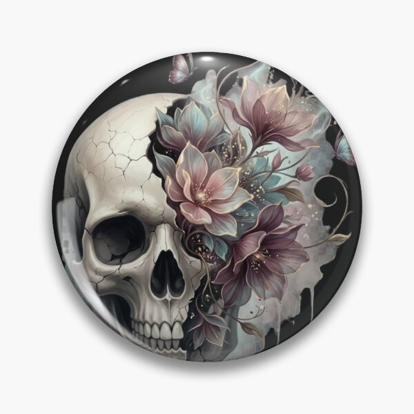 Aperçu de l'œuvre Blooming Beyond Death | Surreal Floral Skull Art créée et vendue par smailait.