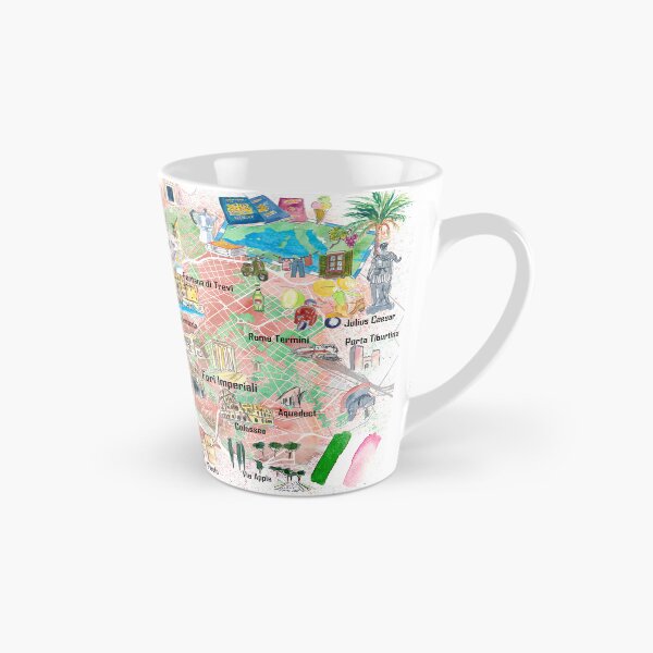 Item preview, Rome Illustrated Map – Italy Travel Memory Print, Roma Landmarks Wall Art Gift designed and sold by artshop77.