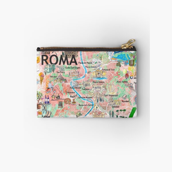 Item preview, Rome Illustrated Map – Italy Travel Memory Print, Roma Landmarks Wall Art Gift designed and sold by artshop77.