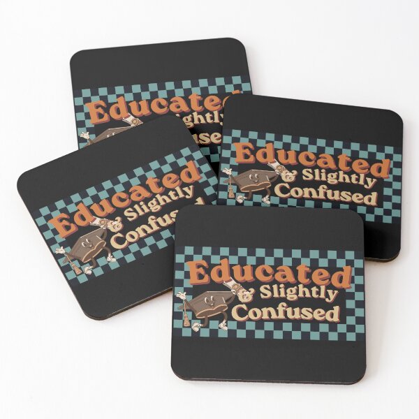 Item preview, Educated & Slightly Confused Graduation Design – Funny Grad Gift – Retro College Humor designed and sold by azLittleLuxur.