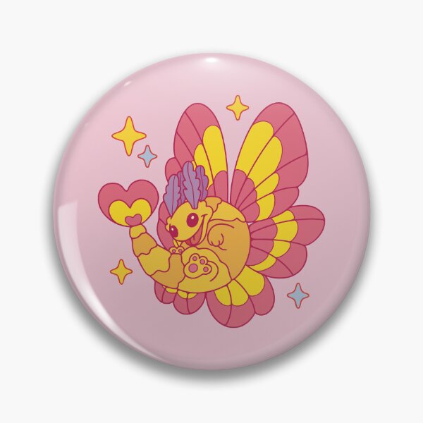 Item preview, Silly rosy maple moth dragon designed and sold by Erika Vaigel Creations.