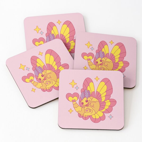 Item preview, Silly rosy maple moth dragon designed and sold by Erika Vaigel Creations.