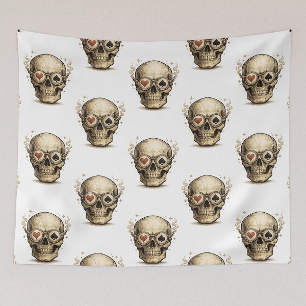 Item preview, Vintage skull with card glasses retro aesthetic design  designed and sold by arifali786.