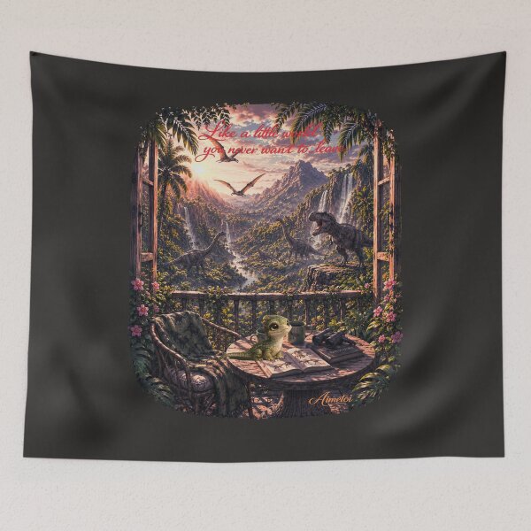 Item preview, Like a Little World You Never Want to Leave – Cozy Dino Jungle Aesthetic designed and sold by Aimetoi.