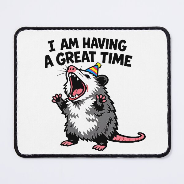 Item preview, I Am Having A Great Time Screaming Opossum Meme designed and sold by LumePrint.
