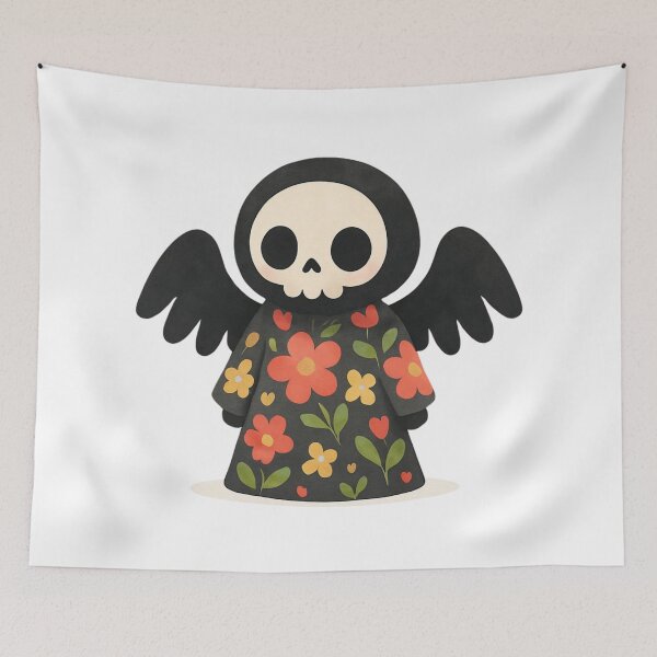 Item preview, Death with flowers designed and sold by uunaa.
