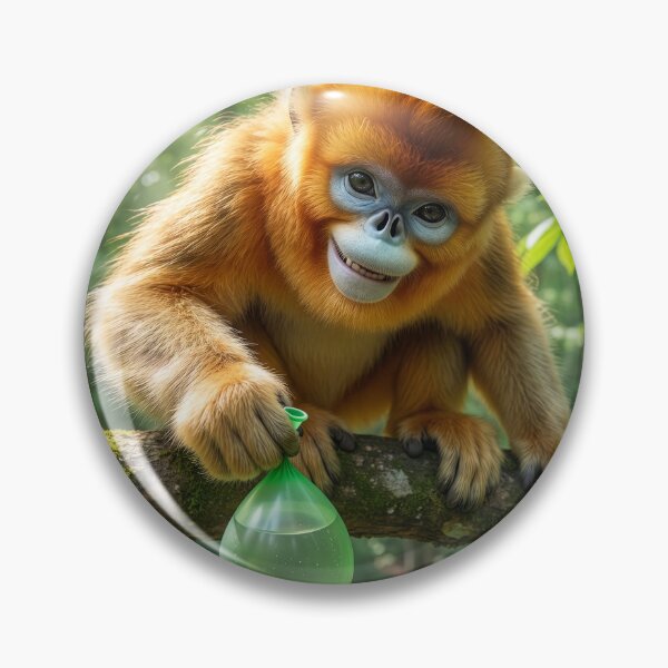 Item preview, Golden Snub-Nosed Monkey Drops Water Balloon  designed and sold by Tridentulus.