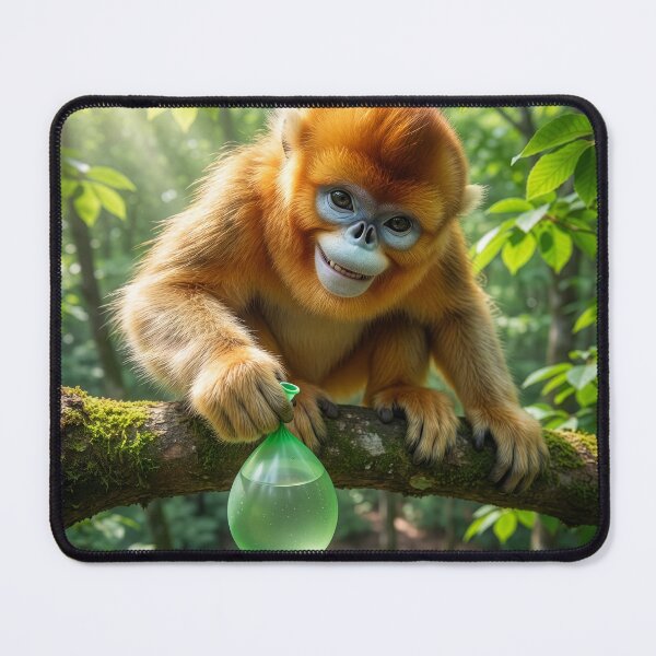 Item preview, Golden Snub-Nosed Monkey Drops Water Balloon  designed and sold by Tridentulus.