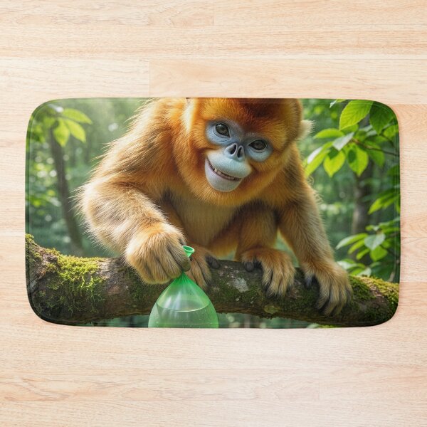Item preview, Golden Snub-Nosed Monkey Drops Water Balloon  designed and sold by Tridentulus.