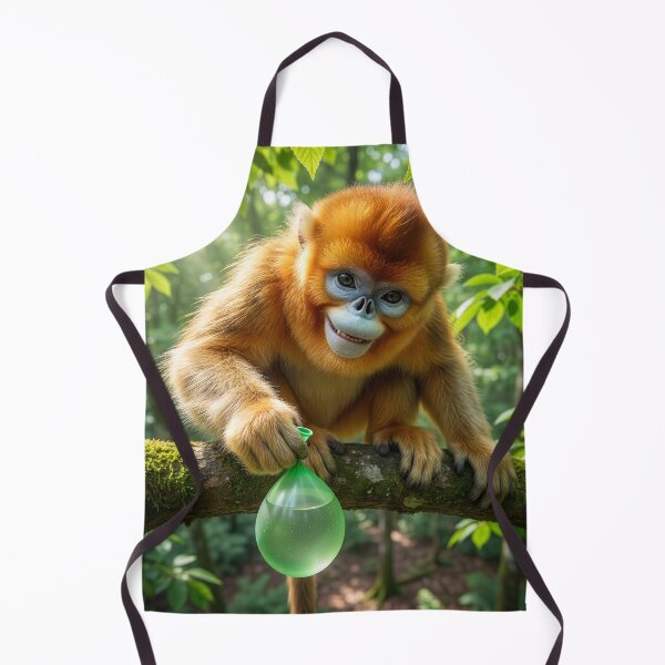 Item preview, Golden Snub-Nosed Monkey Drops Water Balloon designed and sold by Tridentulus.