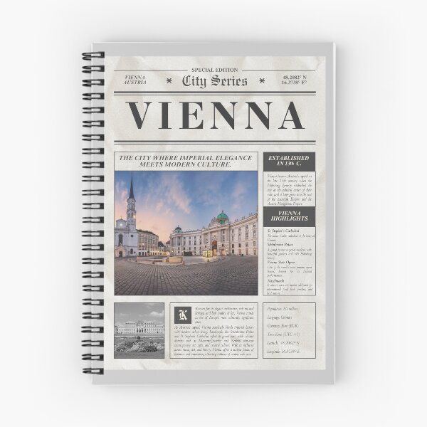 Artikelvorschau, Vienna Vintage Newspaper – City Series Travel Print entworfen und verkauft von YerukDesign.