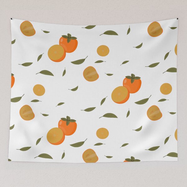 Item preview, Persimmon Seamless Pattern Flat Design .Packaging design for juice, tea, yogurt, or healthy snack brands. designed and sold by Natalia4321.