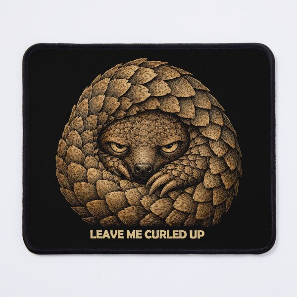 Item preview, Grumpy Pangolin Leave Me Curled Up Vintage Animal designed and sold by TheAsura.