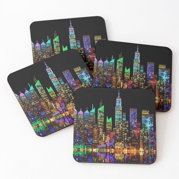 Item preview, Cyberpunk NYC Skyline Neon Night Window | Luminous Manhattan Cityscape designed and sold by GSizzle1.
