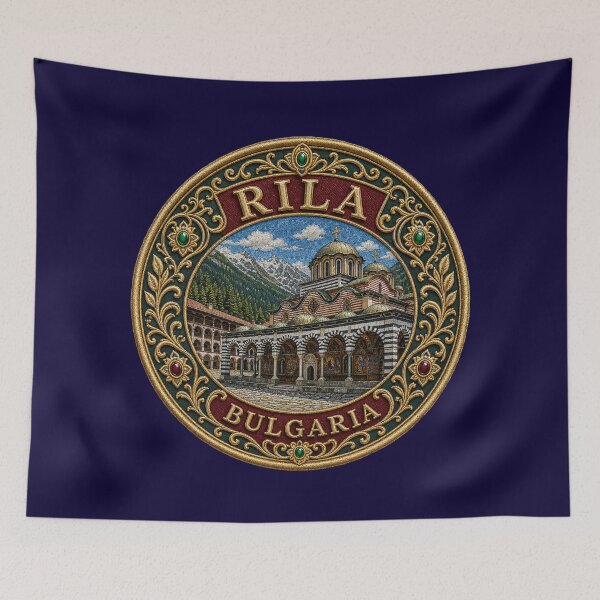 Item preview, Rila, Bulgaria – Monastery arcades, domes & mountain scenery designed and sold by Girih.