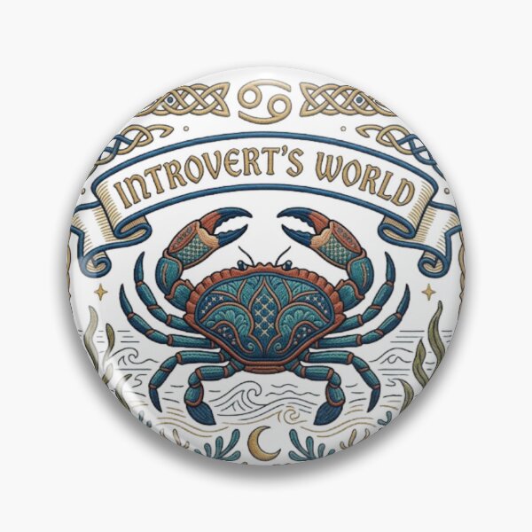 Item preview, Cancer Zodiac Introvert's World – Medieval Embroidery Animal Art designed and sold by doinitzart.