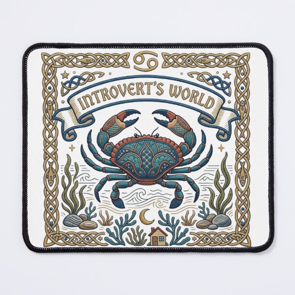 Item preview, Cancer Zodiac Introvert's World – Medieval Embroidery Animal Art designed and sold by doinitzart.