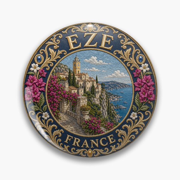 Item preview, Èze, France – rock village, church tower & Mediterranean coast designed and sold by Girih.