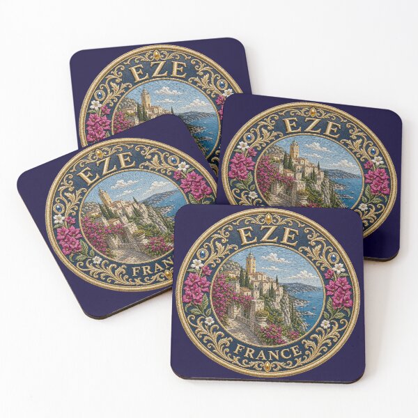 Item preview, Èze, France – rock village, church tower & Mediterranean coast designed and sold by Girih.