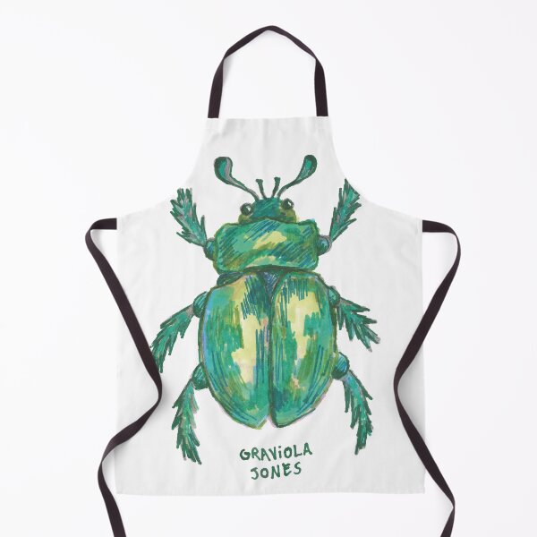 Item preview, Green Beetle Art Print Botanical Nature Insect Illustration designed and sold by graviolajones.