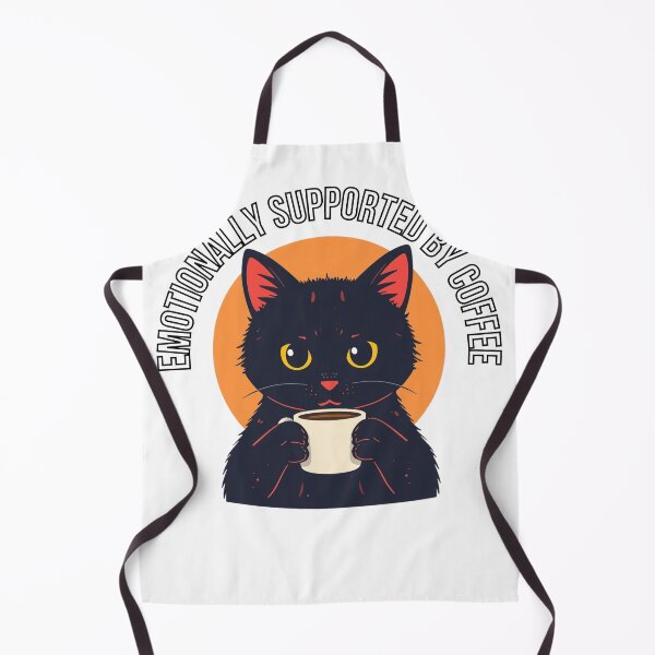 Item preview, Emotionally Supported By Coffee Black Cat Design designed and sold by PrintologyAura.