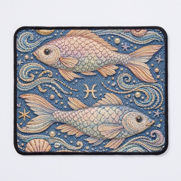Item preview, Pisces Zodiac Fish – Medieval Embroidery Animal Art designed and sold by doinitzart.
