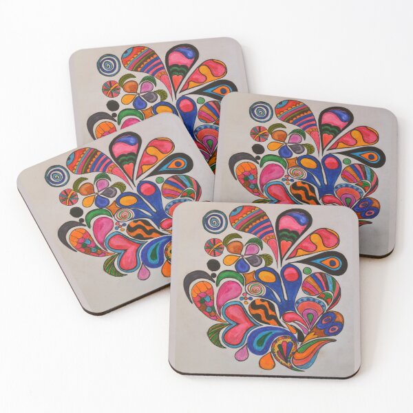 Item preview, Colorful Abstract Boho Art – Psychedelic Floral Doodle Illustration designed and sold by Little Colour Kingdom.
