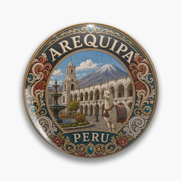 Item preview, Arequipa, Peru – Cathedral, volcano & plaza scene designed and sold by Girih.