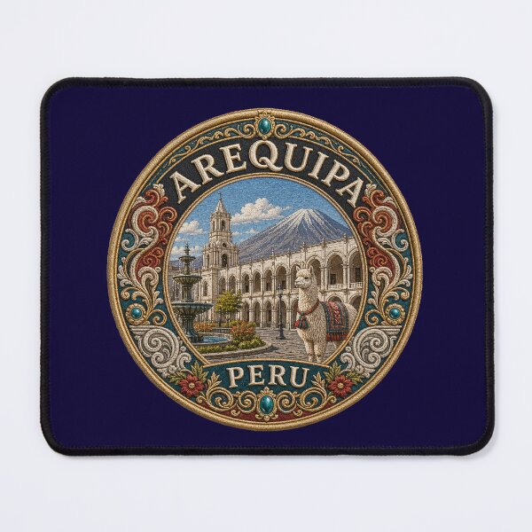 Item preview, Arequipa, Peru – Cathedral, volcano & plaza scene designed and sold by Girih.