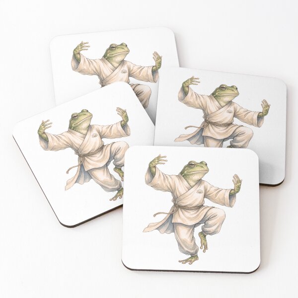 Item preview, Cute Frog Practicing Tai Chi | Vintage Watercolor Cottagecore Frog Art designed and sold by EnlightArt.