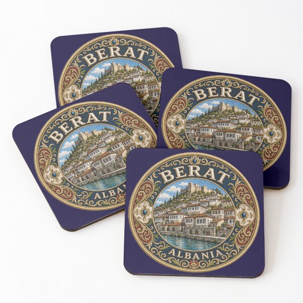 Item preview, Berat, Albania – hillside houses, fortress & river landscape designed and sold by Girih.