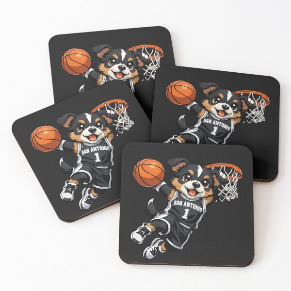 Item preview, San Antonio Basketball Dog Dunking Puppy designed and sold by Tsugraf Designs.