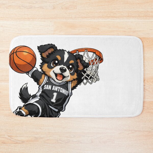 Item preview, San Antonio Basketball Dog Dunking Puppy designed and sold by Tsugraf Designs.
