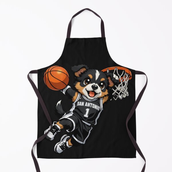 Item preview, San Antonio Basketball Dog Dunking Puppy designed and sold by Tsugraf Designs.