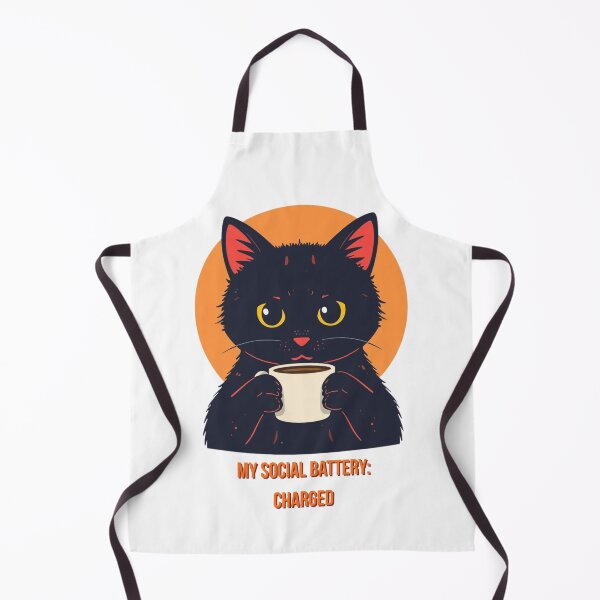 Item preview, My Social Battery Charged Funny Cat Design designed and sold by PrintologyAura.