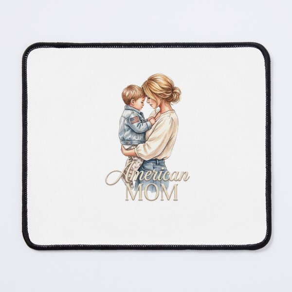 Item preview, American mom and child watercolor art designed and sold by Nova.Line Creative Studio.