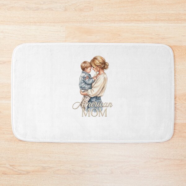 Item preview, American mom and child watercolor art  designed and sold by Nova.Line Creative Studio.