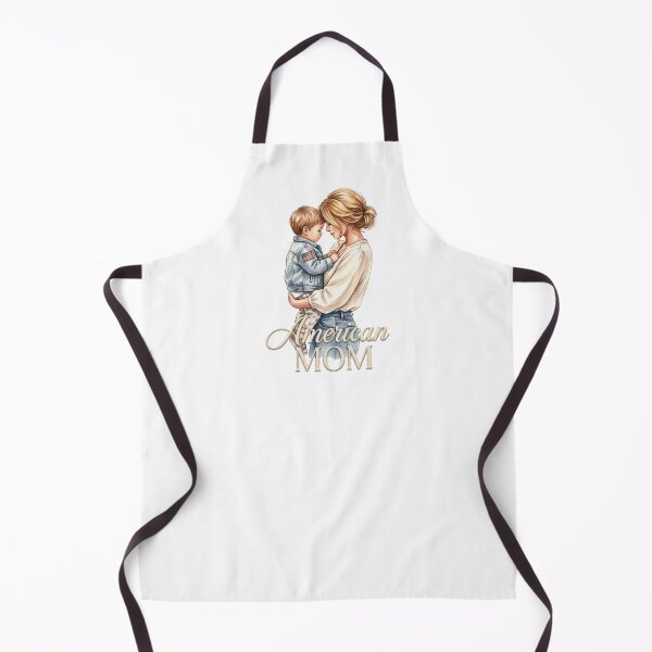 Item preview, American mom and child watercolor art designed and sold by Nova.Line Creative Studio.