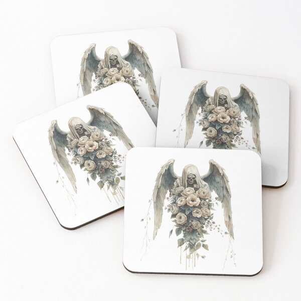 Item preview, Angel of death with a bouquet of flowers designed and sold by uunaa.