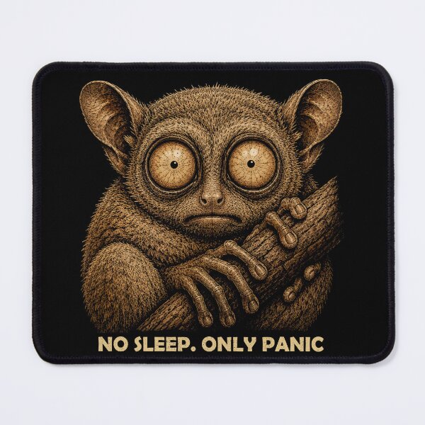 Item preview, No Sleep Only Panic Tarsier Funny Anxiety Animal designed and sold by TheAsura.