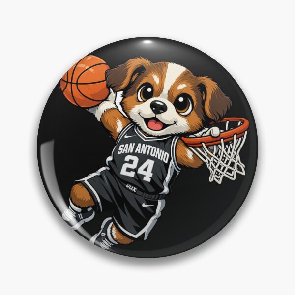 Item preview, Cute Dog Basketball Player Dunking Hoop designed and sold by Tsugraf Designs.