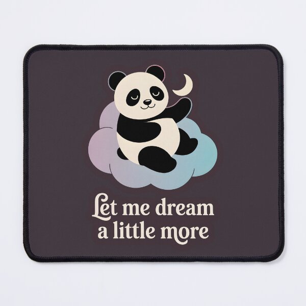 Item preview, Let Me Dream a Little More – Minimalist Panda Cloud Art Print, Moon Pillow Illustration designed and sold by Montodesign.
